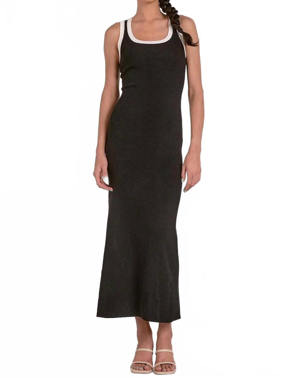 NEW ELAN romi midi dress in black white